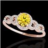 Image 1 : 1.33 ctw Certified SI/I Fancy Intense Yellow Diamond Ring 10k Rose Gold - REF-190W9H