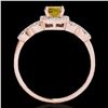 Image 2 : 1.33 ctw Certified SI/I Fancy Intense Yellow Diamond Ring 10k Rose Gold - REF-190W9H