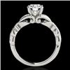 Image 2 : 1.1 ctw Certified Diamond Solitaire Ring 10k White Gold - REF-177H3R