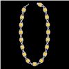 Image 2 : 66 ctw Citrine & Micro VS/SI Diamond Eternity Necklace 14k Rose Gold - REF-881W8H