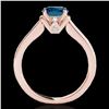 Image 2 : 1.5 ctw SI Certified Fancy Blue Diamond Solitaire Ring 10k Rose Gold - REF-130R9K