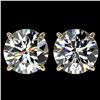 Image 1 : 4 ctw Certified Diamond Solitaire Stud Earrings 10k Yellow Gold - REF-862M5G