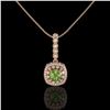 Image 2 : 2.25 ctw Tourmaline & Diamond Victorian Necklace 14K Rose Gold - REF-81N3F