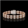 Image 2 : 13.82 ctw Cushion Cut & Oval Diamond Bracelet 18K Rose Gold - REF-1648R8K