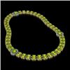 Image 2 : 38.1 ctw Peridot & Diamond Necklace 14K Yellow Gold - REF-454Y5X