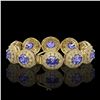 Image 2 : 50.27 ctw Tanzanite & Diamond Victorian Bracelet 14K Yellow Gold - REF-1704R4K