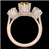 Image 3 : 3.06 ctw Intense Fancy Yellow Diamond Art Deco Ring 18k Rose Gold - REF-390K9Y