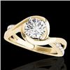 Image 1 : 1.15 ctw Certified Diamond Solitaire Ring 10k Yellow Gold - REF-190H9R