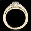 Image 2 : 1.5 ctw Certified Diamond Solitaire Halo Ring 10k Yellow Gold - REF-211H4R