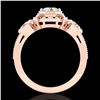 Image 1 : 1.01 ctw VS/SI Diamond Solitaire Art Deco 3 Stone Ring 18k Rose Gold - REF-170W9H