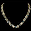 Image 1 : 31.18 ctw Blue & Diamond Micro Pave Necklace 18K Yellow Gold - REF-2904Y4X