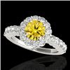 Image 1 : 1.75 ctw Certified SI/I Fancy Intense Yellow Diamond Ring 10k White Gold - REF-211X4A