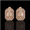 Image 1 : 11.69 ctw Morganite & Diamond Victorian Earrings 14K Rose Gold - REF-381X5A