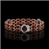 Image 2 : 16.47 ctw Garnet & Diamond Bracelet 14K Rose Gold - REF-254R5K