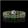 Image 1 : 20.99 ctw Emerald & Diamond Bracelet 14K Rose Gold - REF-263Y6X