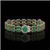 Image 2 : 20.99 ctw Emerald & Diamond Bracelet 14K Rose Gold - REF-263Y6X