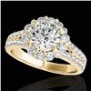 Image 1 : 2.01 ctw Certified Diamond Solitaire Halo Ring 10k Yellow Gold - REF-225F2M