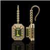 Image 2 : 13.4 ctw Tourmaline & Diamond Victorian Earrings 14K Yellow Gold - REF-375F3M