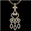 Image 2 : 1.60 ctw VS/SI Diamond Micro Pave Designer Necklace 14k Yellow Gold - REF-167Y3X