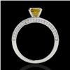 Image 2 : 2 ctw SI/I Fancy Intense Yellow Diamond Bypass Ring 10k White Gold - REF-259N3F