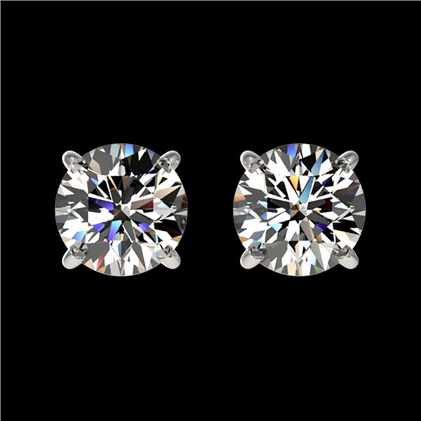 1.11 ctw Certified Quality Diamond Stud Earrings 10k White Gold - REF-72Y3X