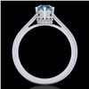 Image 3 : 0.81 ctw Fancy Intense Blue Diamond Art Deco Ring 18k White Gold - REF-103W6H
