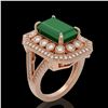 Image 2 : 7.11 ctw Certified Emerald & Diamond Victorian Ring 14K Rose Gold - REF-178H2R