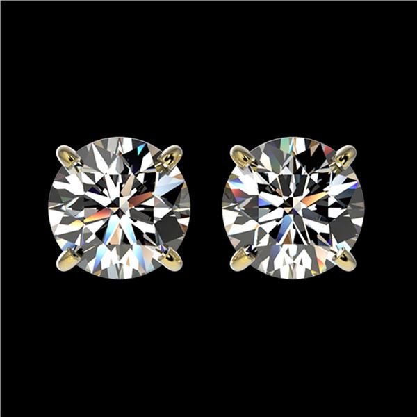 1.57 ctw Certified Quality Diamond Stud Earrings 10k Yellow Gold - REF-127A5N