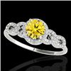 Image 1 : 1.33 ctw Certified SI/I Fancy Intense Yellow Diamond Ring 10k White Gold - REF-190M9G