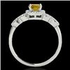 Image 2 : 1.33 ctw Certified SI/I Fancy Intense Yellow Diamond Ring 10k White Gold - REF-190M9G