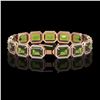 Image 2 : 36.51 ctw Tourmaline & Diamond Micro Pave Halo Bracelet 10k Rose Gold - REF-477M3G
