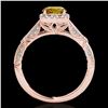 Image 2 : 1.36 ctw Certified SI/I Fancy Intense Yellow Diamond Ring 10k Rose Gold - REF-204K5Y