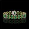 Image 1 : 20.99 ctw Emerald & Diamond Bracelet 14K Yellow Gold - REF-263A6N