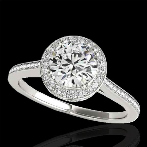 2.03 ctw Certified Diamond Solitaire Halo Ring 10k White Gold - REF-375K2Y