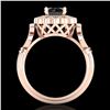 Image 3 : 1.2 ctw Fancy Black Diamond Engagment Art Deco Ring 18k Rose Gold - REF-107W3H