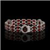 Image 2 : 16.47 ctw Garnet & Diamond Bracelet 14K White Gold - REF-254W5H