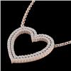 Image 2 : 2 ctw VS/SI Diamond Heart Halo Designer Necklace 14k Rose Gold - REF-134Y8X