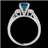 Image 2 : 1.75 ctw SI Certified Fancy Blue Diamond 3 Stone Ring 10k White Gold - REF-177H3R