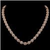 Image 1 : 17.28 ctw Pear Cut Diamond Micro Pave Necklace 18K Rose Gold - REF-1497G3W