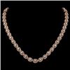 Image 1 : 17.28 ctw Pear Cut Diamond Micro Pave Necklace 18K Rose Gold - REF-1497G3W