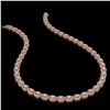 Image 2 : 18.43 ctw Oval Cut Diamond Micro Pave Necklace 18K Rose Gold - REF-1596X8A
