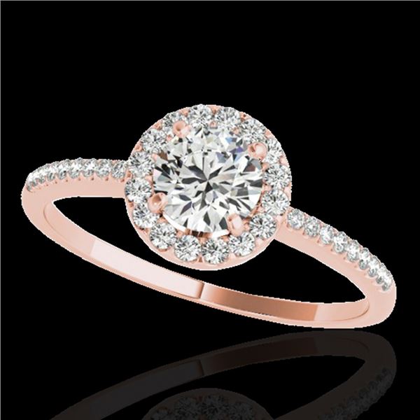 1.2 ctw Certified Diamond Solitaire Halo Ring 10k Rose Gold - REF-190W9H