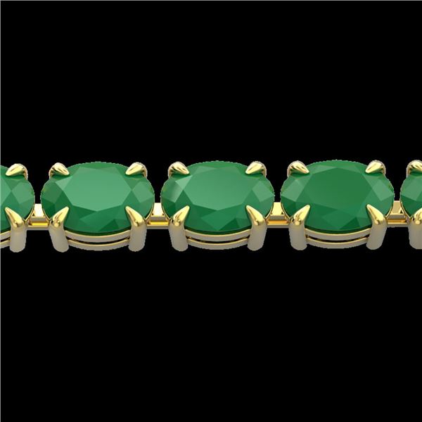 29 ctw Emerald Eternity Designer Bracelet 14k Yellow Gold - REF-180F2M