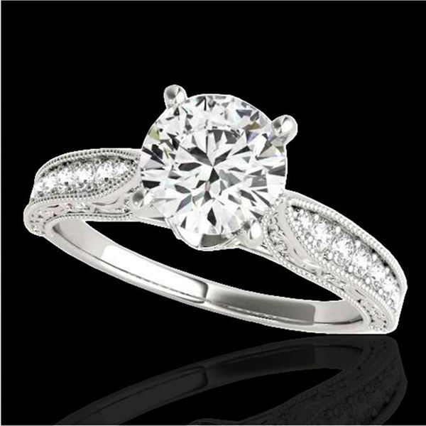 1.21 ctw Certified Diamond Solitaire Antique Ring 10k White Gold - REF-184M3G