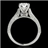 Image 2 : 1.21 ctw Certified Diamond Solitaire Antique Ring 10k White Gold - REF-184M3G