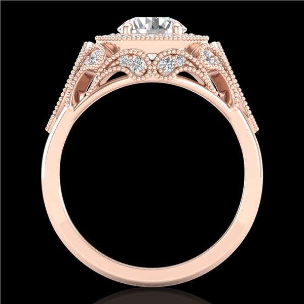 1.75 ctw VS/SI Diamond Solitaire Art Deco Ring 18k Rose Gold - REF-436Y4X