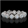 Image 1 : 32.95 ctw Aquamarine & Diamond Victorian Bracelet 14K White Gold - REF-982H2R