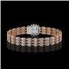 Image 3 : 29.89 ctw Sky Topaz & Diamond Bracelet 14K Rose Gold - REF-281W8H