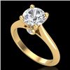 Image 1 : 1.6 ctw VS/SI Diamond Art Deco Ring 18k Yellow Gold - REF-454R3K