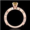 Image 3 : 1.01 ctw Intense Fancy Yellow Diamond Art Deco Ring 18k Rose Gold - REF-143F6M